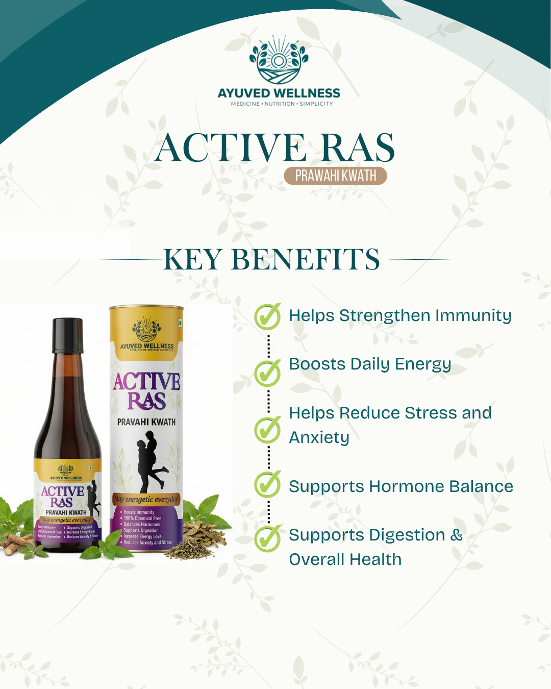 Active Ras Pravahi Kwath Ayurvedic Herbal Wellness Drink for men, Physical Strength and Stamina, Boosts Natural Energy Supplement, | 500ml