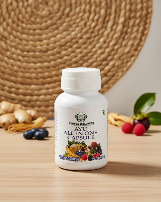AYU ALL IN ONE CAPSULE Total Body Care Formula Ayurvedic Multivitamin Supplement | Supports Energy, Immunity & Overall Wellness | Herbal Nutritional Formula for Men & Women | 60cap