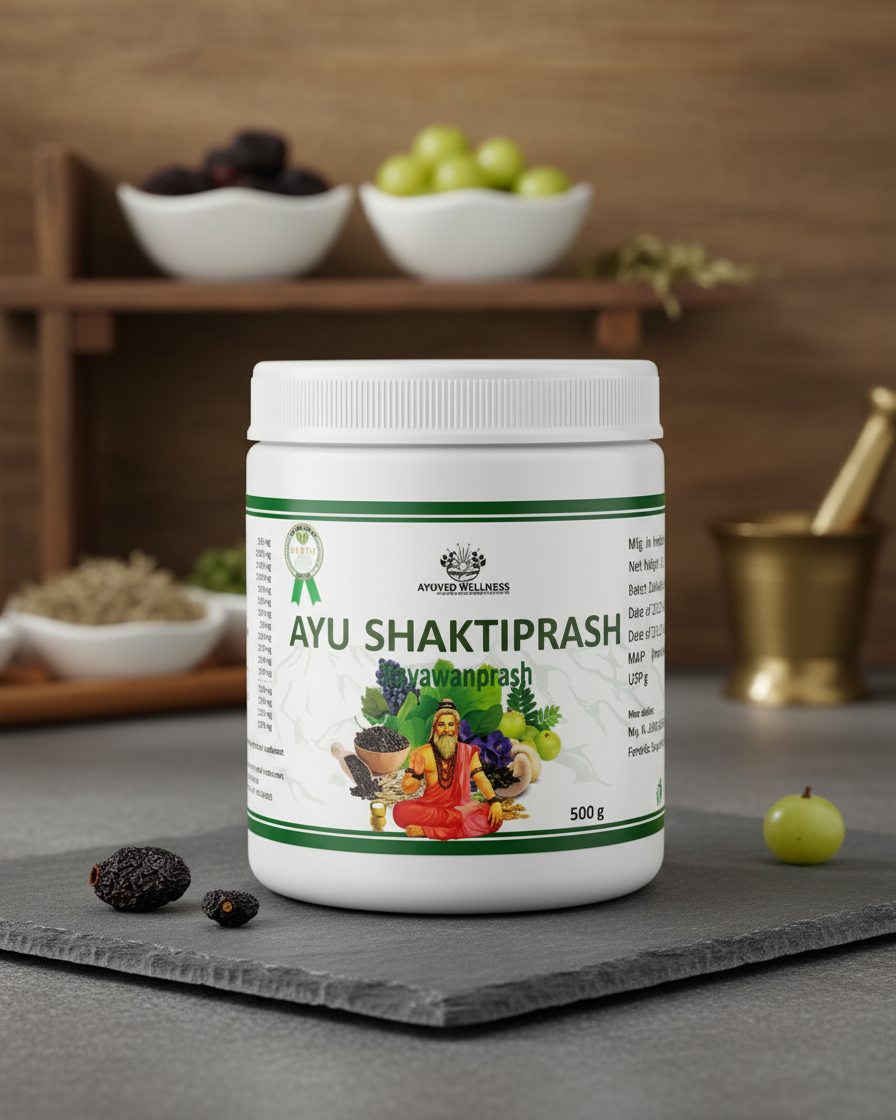 Ayu Shaktiprash (Chyawanprash) Herbal Support for Daily Wellness – Ayurvedic Chyawanprash | Immunity Booster with 15+ Herbs | Builds Strength, Stamina & Energy | Supports Digestion & Respiratory Health | Preservative-Free | For Kids & Adults | 500g