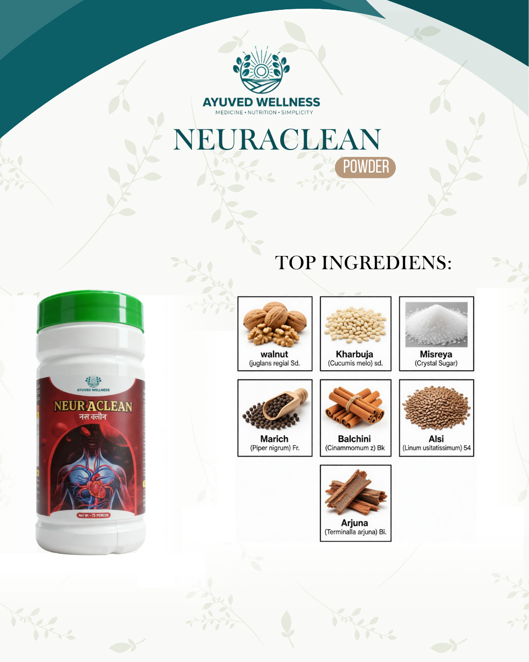 NEURACLEAN POWDER Daily Support for Heart & Vein Health | 75g