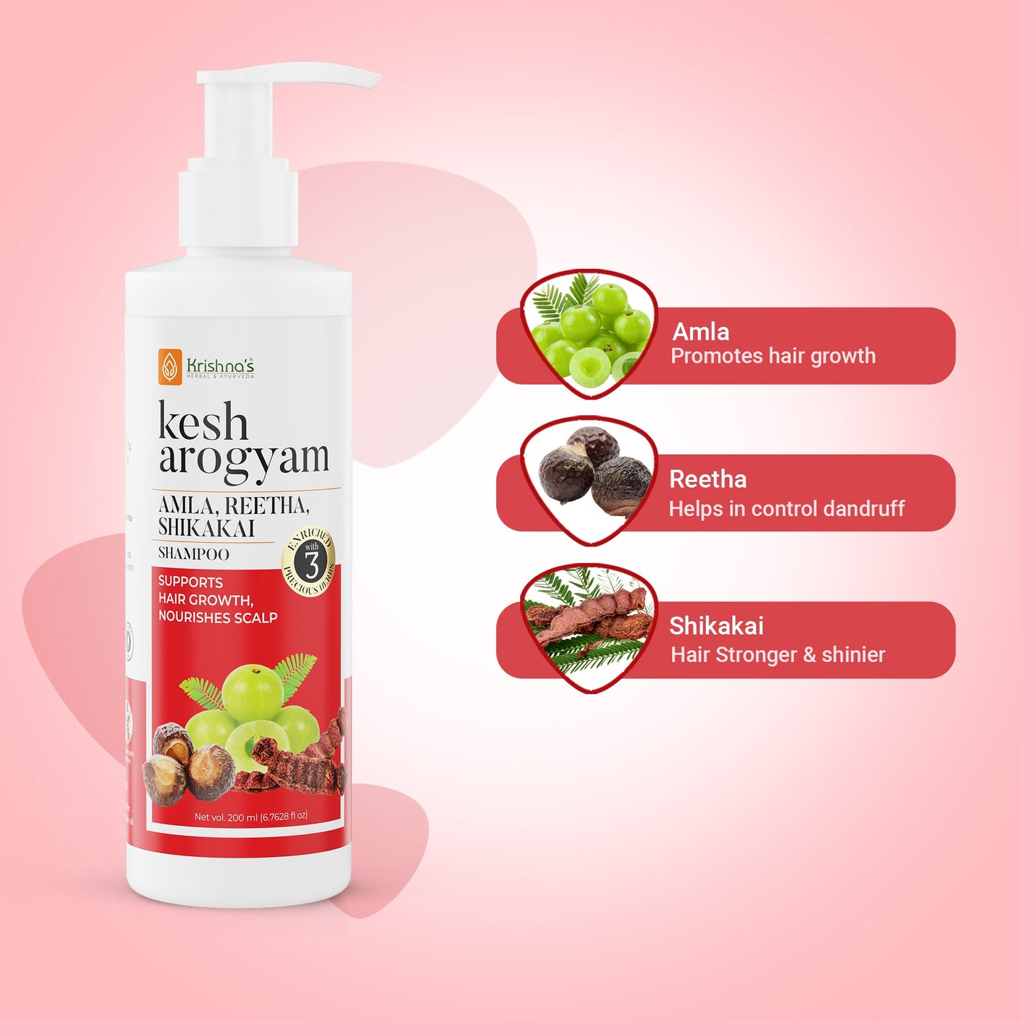 Kesharogyam Reetha Shikakai Amla Shampoo