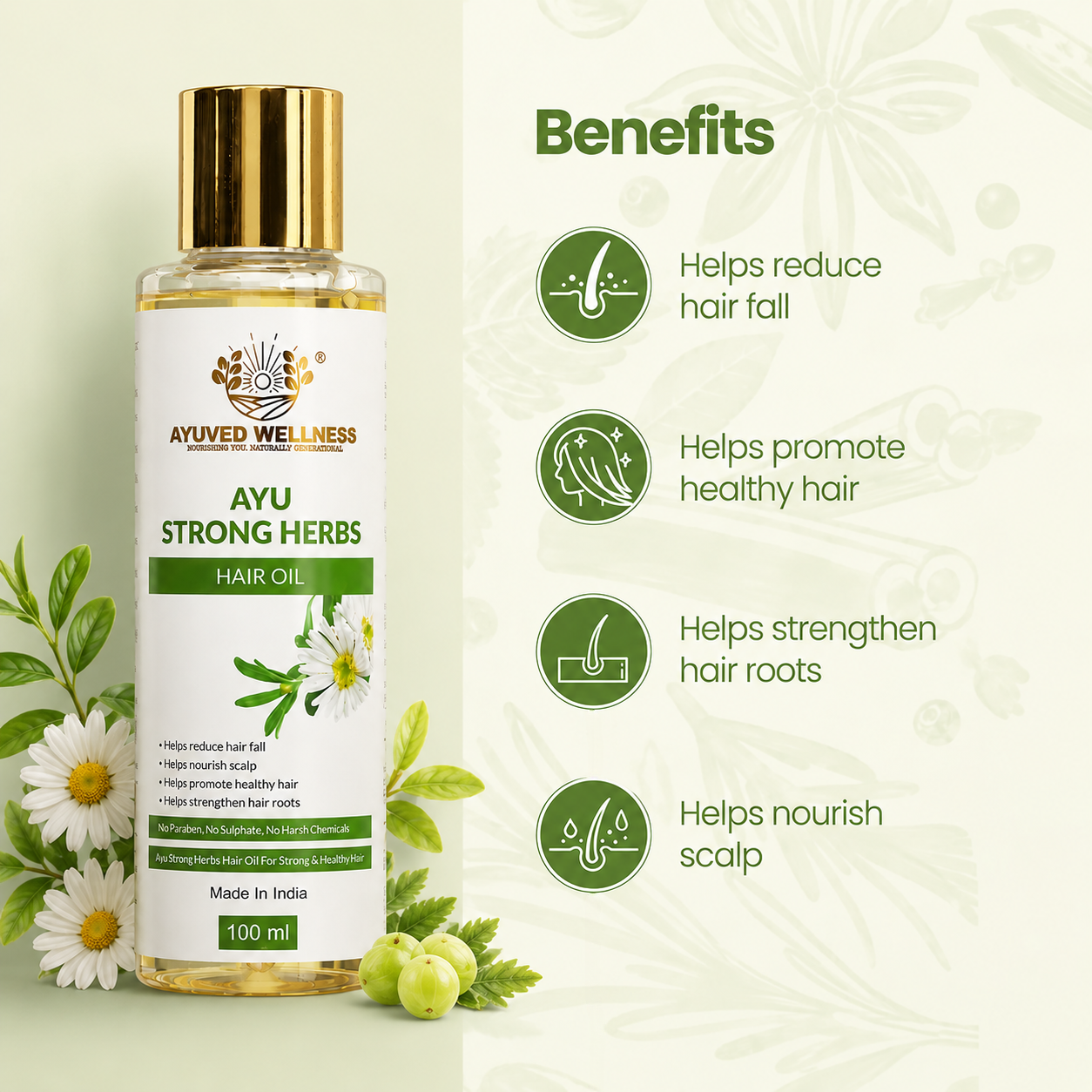 AYU STRONG HERBS HAIR OIL | 100 ML