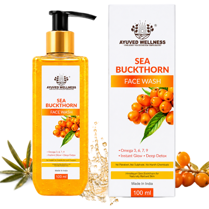 Sea Buckthorn Face Wash | Deep Cleansing Face Wash | Helps Brighten Skin | Removes Dirt & Excess Oil | Instant Fresh Glow | Suitable for All Skin Types | 100ml