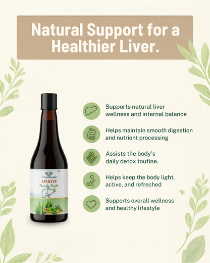 Ayulive Pravahi Kwath Liver Detox Juice, Strengthens & Improves Digestion, Natural Rejuvenator & Liver Detoxifier | 500ml