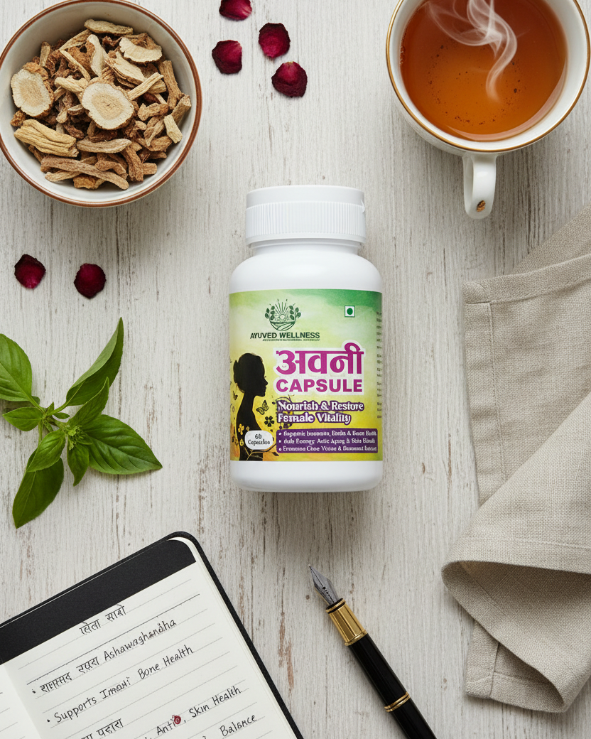 Avani CAPSULE Herbal Supplement for Hormonal Balance, PCOS, PCOD, Period Pain Relief, Hair and Skin Health | Women Wellness | 60cap