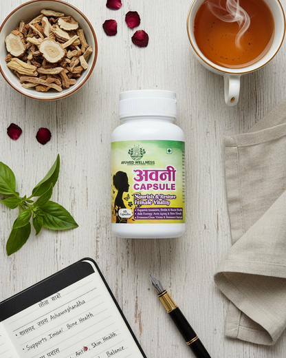 Avani CAPSULE Herbal Supplement for Hormonal Balance, PCOS, PCOD, Period Pain Relief, Hair and Skin Health | Women Wellness | 60cap