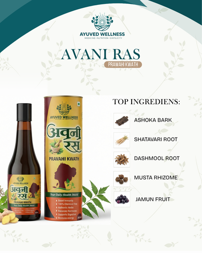 Avani Ras Pravahi Kwath Ayurvedic Juice for Women Herbal Supplement for Hormonal Balance, PCOS, PCOD, Period Pain Relief, Hair and Skin Health | Women Wellness Juice | 500ml