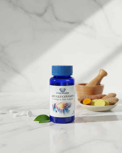 AYUGLUCOSAMIN Cartilage & Joint Support Supplement | Glucosamine for Joint Relieves Pain and Stiffness I Pure Veg Formula| 30cap