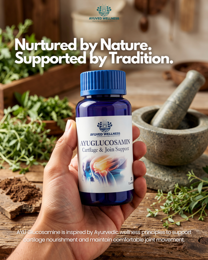 AYUGLUCOSAMIN Cartilage & Joint Support Supplement | Glucosamine for Joint Relieves Pain and Stiffness I Pure Veg Formula| 30cap