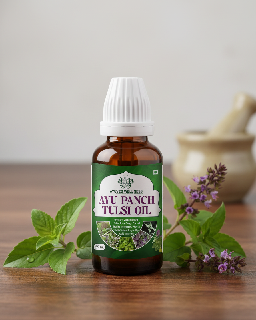Ayuved Wellness AYU Panch Tulsi Oil – Herbal Support Formula (25ml)