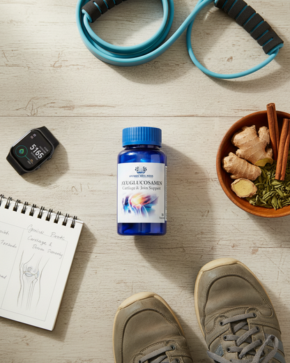 AYUGLUCOSAMIN Cartilage & Joint Support Supplement | Glucosamine for Joint Relieves Pain and Stiffness I Pure Veg Formula| 30cap