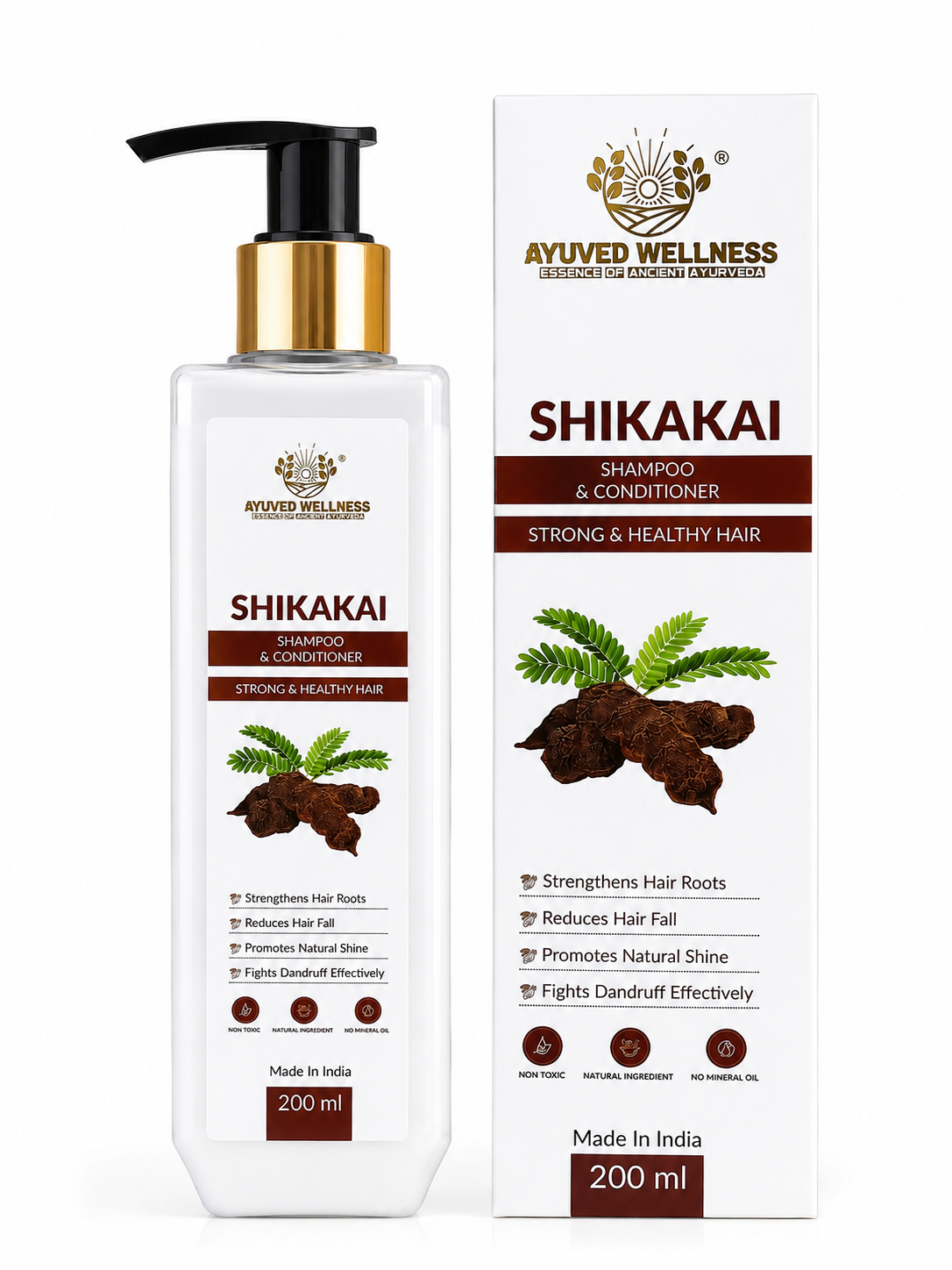 Shikakai Shampoo & Conditioner – Strengthens Hair, Promotes Healthy-Looking Hair & Helps Reduce Hair Fall | 200ml