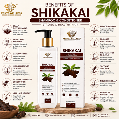 Shikakai Shampoo & Conditioner – Strengthens Hair, Promotes Healthy-Looking Hair & Helps Reduce Hair Fall | 200ml