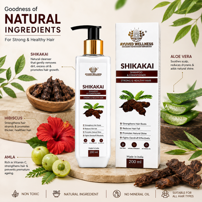 Shikakai Shampoo & Conditioner – Strengthens Hair, Promotes Healthy-Looking Hair & Helps Reduce Hair Fall | 200ml
