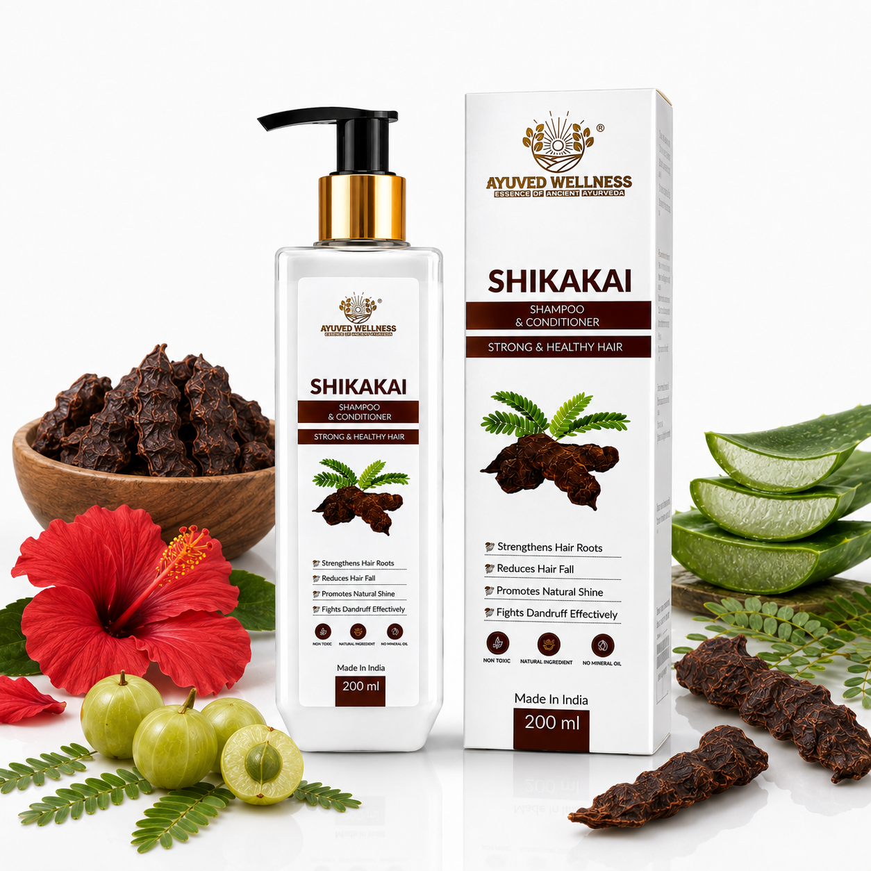 Shikakai Shampoo & Conditioner – Strengthens Hair, Promotes Healthy-Looking Hair & Helps Reduce Hair Fall | 200ml