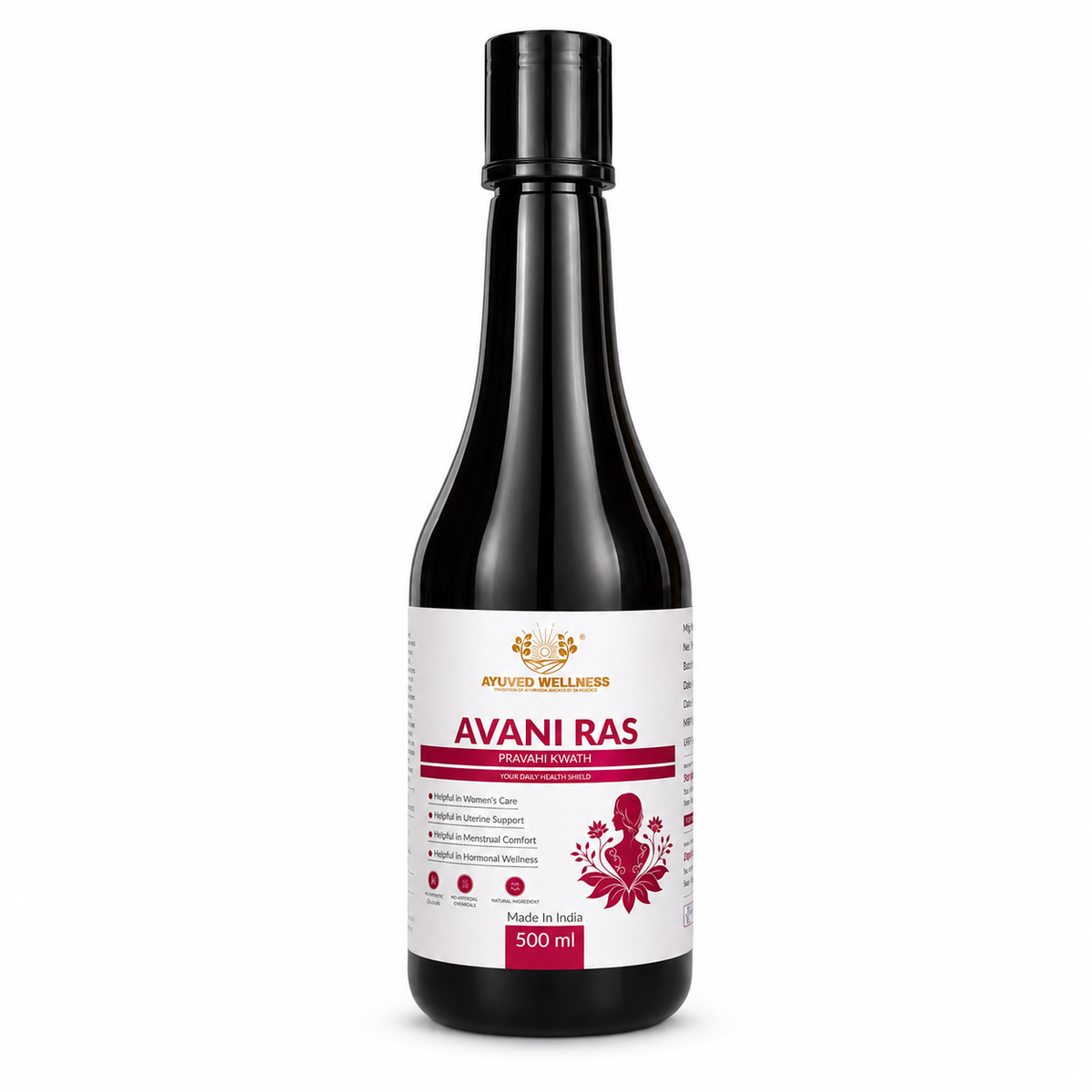 Avani Ras Pravahi Kwath Ayurvedic Juice for Women Herbal Supplement for Hormonal Balance, PCOS, PCOD, Period Pain Relief, Hair and Skin Health | Women Wellness Juice | 500ml