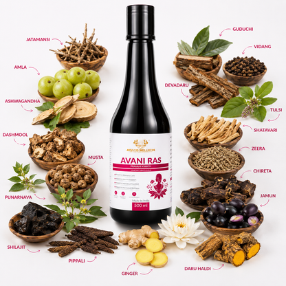 Avani Ras Pravahi Kwath Ayurvedic Juice for Women Herbal Supplement for Hormonal Balance, PCOS, PCOD, Period Pain Relief, Hair and Skin Health | Women Wellness Juice | 500ml