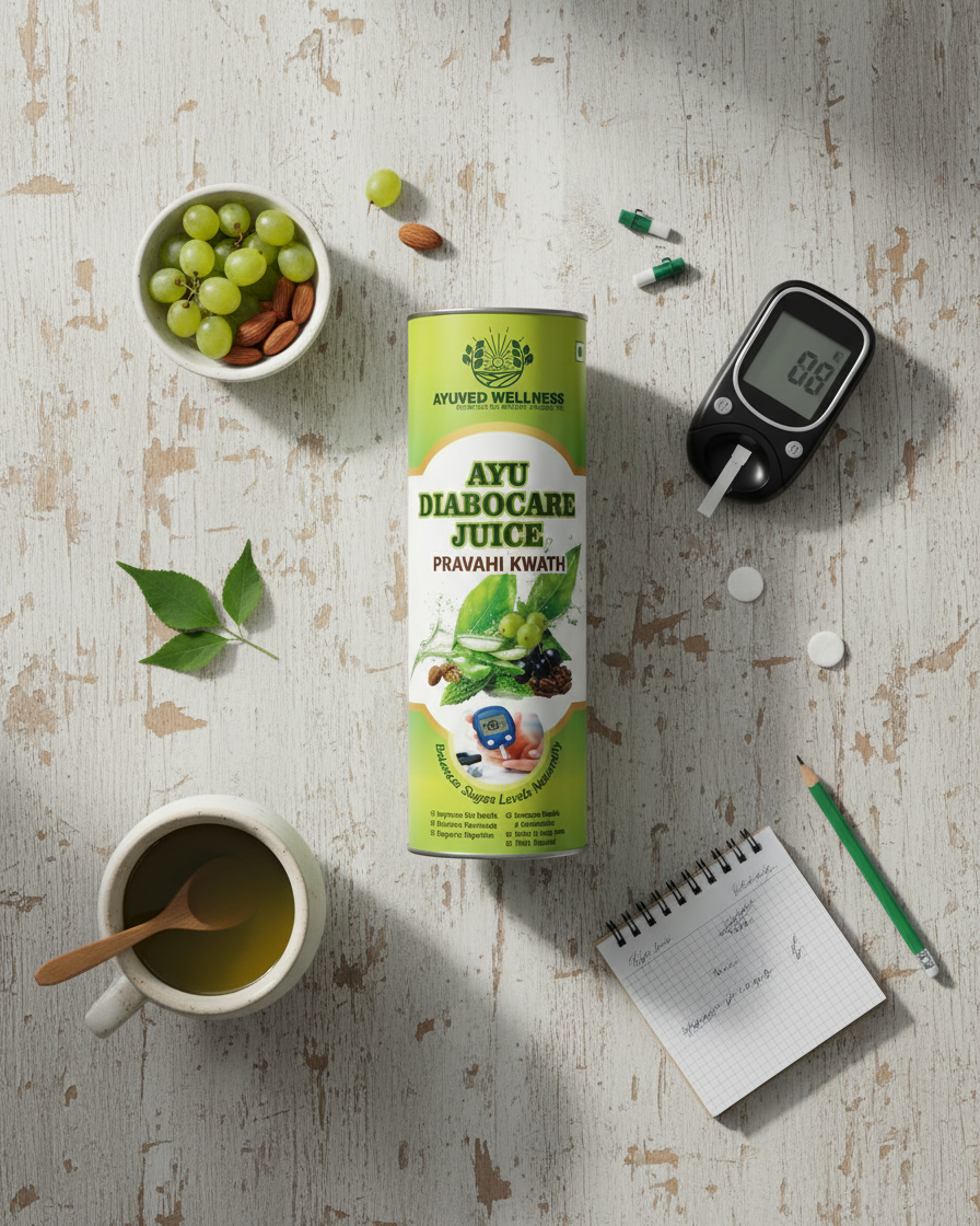 Ayu Diabocare Juice Pravahi Kwath Ayurvedic Herbal Juice for Daily Balanc