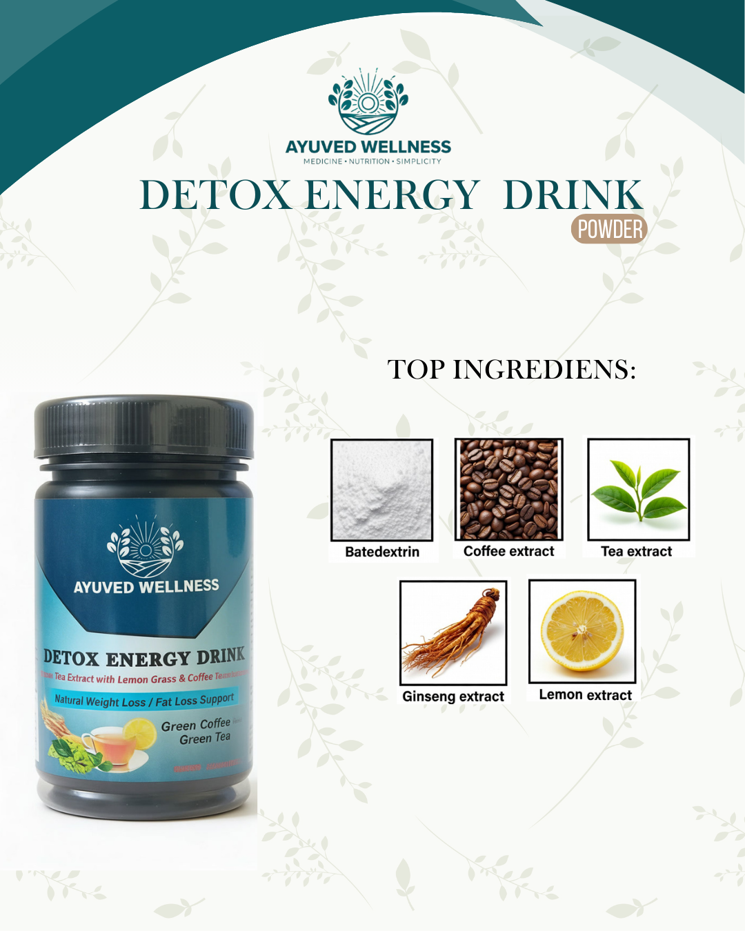 Detox Energy Drink Powder – Active Lifestyle Support | 50g