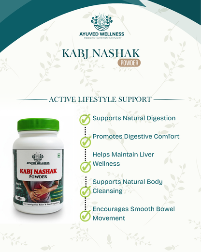 KABJ NASHAK POWDER Flow with Nature, Every Day, Natural Ayurvedic Constipation Relief, Digestive Health Support, | 100g