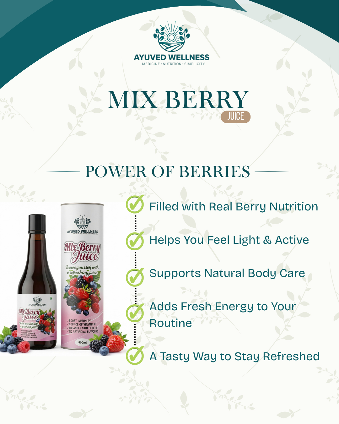 Mix Berry Juice Antioxidant Fruit's Drink Imunity Booster, mix of 60+ berries and fruits | Antioxidants, Antifungal, and Immunity booster | | 500ml