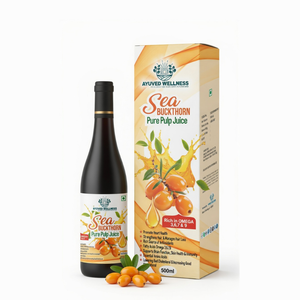 Sea Buckthorn Pure Pulp Juice Rich in Natural Vitamin C, Omega 3 6 7 9 & Antioxidants | Supports Immunity, Skin Glow & Gut Health | Ayurvedic Health Drink Fresh Himalayan Berries | No Extract | No Concentrate | 500ml