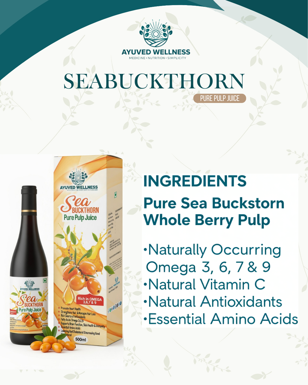 Sea Buckthorn Pure Pulp Juice