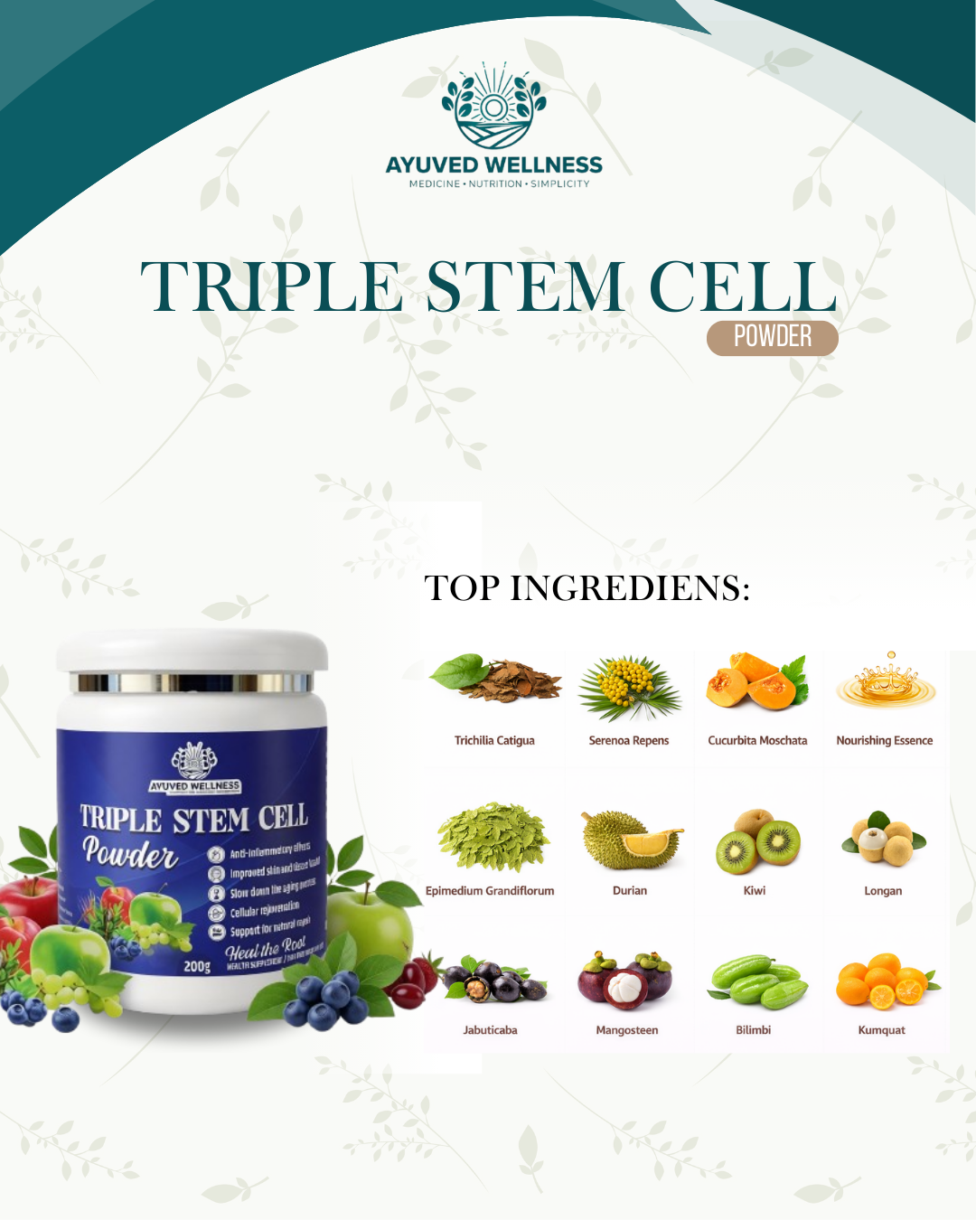 Triple Stem Cell Powder